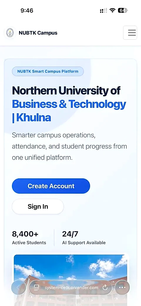 AI Smart Campus System Responsive Mobile Interface on Render Cloud