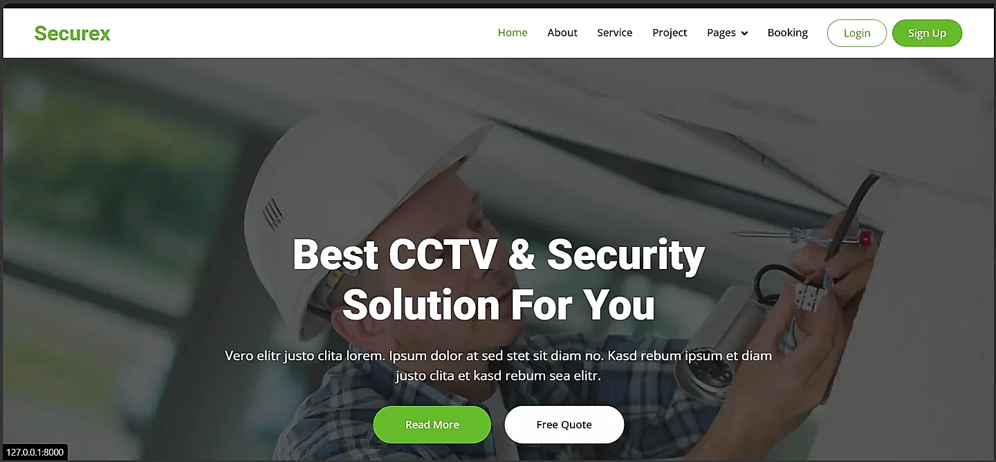 Securex CCTV and Security Platform Landing Page and Product Showcase